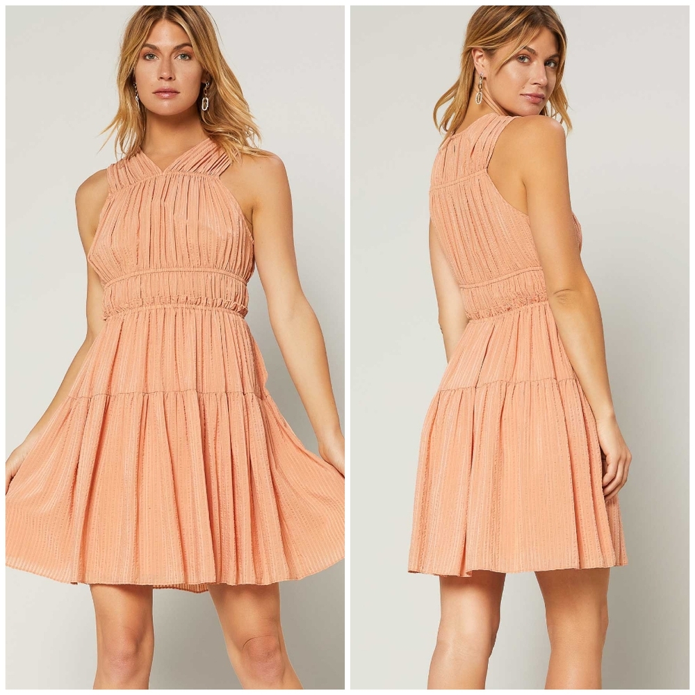 CURRENT AIR Anthro Gorgeous Vintage Apricot Short Dress - Picture 2 of 9